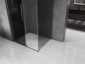 Mexen Velar, sprchový kút s posuvnými dverami 100 x 85 cm, 8mm šedé sklo, grafit brúsený, 871-100-085-41-66