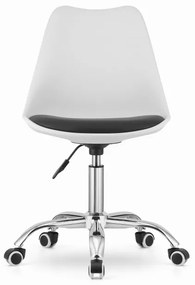 Otočná stolička ALBA - bielo/čierna