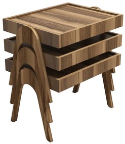 Odkladací stolík Roma Walnut, 3 ks