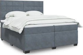 vidaXL Posteľný rám boxspring s matracom tmavosivý 200x200 cm zamat