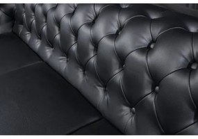 Sedacia súprava 41447 Chesterfield 3-sedenie Antique look Čierna  - Komfort-nábytok