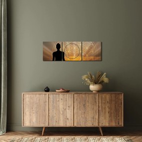 Obraz meditácie (s hodinami) (90x30 cm)