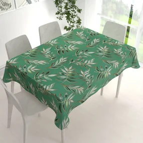 Biante Bavlnený obdĺžnikový obrus Sandra SA-435 Popínavé listy na zelenom 80x120 cm