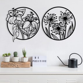 Nástěnná kovová dekorace Mucbir černá