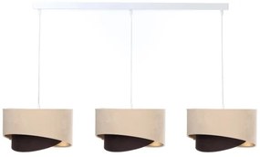 Luster na lanku GALAXY 3xE27/60W/230V béžová/hnedá/zlatá