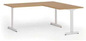 Kancelársky stôl PRIMO BETA L, 1800 x 1800 mm, biela podnož, buk
