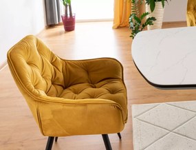 SI Čerešňová zamatová stolička kari