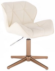 LuxuryForm DESIGN Stolička MILANO na zlatom kríži - krémová