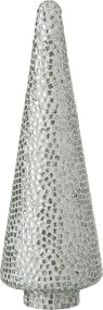 Strieborno - biely sklenený stromček Mosaic - Ø 13 * 41cm