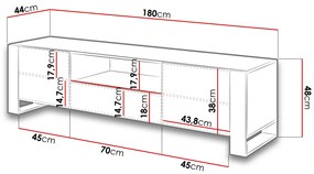 TV stolík Elexia (wotan + antracit). Vlastná spoľahlivá doprava až k Vám domov. 1053724