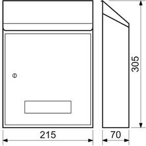 Poštová schránka BK.33.CM oceľová, 215 x 305 x 70 mm, čierna matná