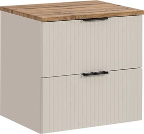 Comad Kúpeľňová skrinka pod doskové umývadlo Adel Cashmere 60 kašmír/dub wotan