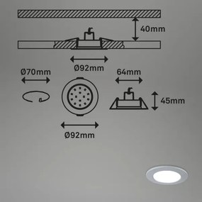 Briloner - SADA 3x LED Stmievateľné kúpeľňové svietidlo LED/4,8W/230V IP65