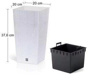 Plastový kvetináč DRTS200 20 cm - biela