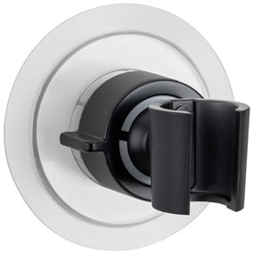 Čierny plastový držiak na sprchu bez vŕtania Libertà – Wenko