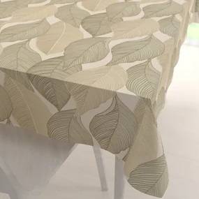 Biante Zamatový obdĺžnikový obrus Tamara TMR-046 Prírodné popínavé listy na krémovom 140x200 cm