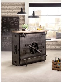furniture-nabytek.cz - Masívny barový stôl Fotoaparát z kovu a manga, lakovaný, viacfarebný – 125×55×110 cm