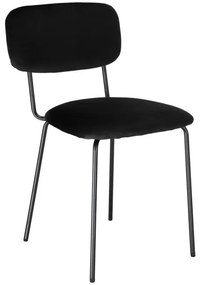 Jedálenská stolička LOUIS zamatová, čierna