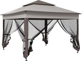Skládací altán Outsunny s bočními stěnami - zahradní stan s nosnou taškou světle šedý 3,25 x 3,25 x 2,7 m | Aosom