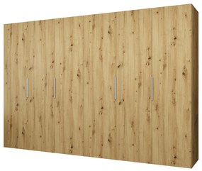 Šatníková skriňa 300 cm Mirabella 1 (dub artisan + kašmír). Akcia -21%. Vlastná spoľahlivá doprava až k Vám domov. 1126381