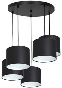 Luster na lanku ARDEN 5xE27/60W/230V čierna/biela