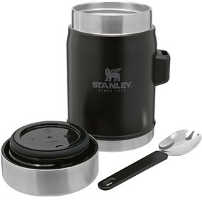 STANLEY termoska jedálenská 400ml s lyžicou/vidličkou čierna mat