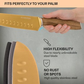 Klarstein Kazuno, sada nožov, 7-dielna, magnetický blok, PVD, titánový povrch