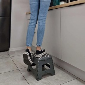 IKO Skladacia plastová stolička – sivá 22cm