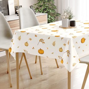Goldea hranatý obrus 100% bavlnené plátno - jesenné tekvice a lístky 80 x 80 cm