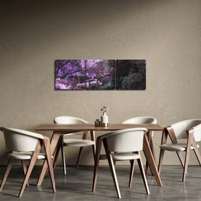 Obraz - Mystická záhrada (s hodinami) (90x30 cm)