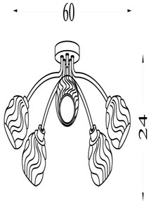 Searchlight 11525-5GO - Prisadené stropné svietidlo ASTRAL 5xG9/33W/230V zlaté