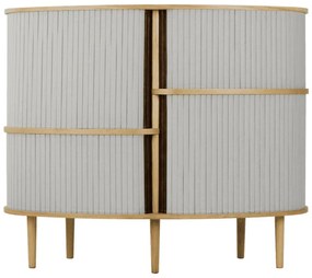 Skrinka v dekore duba s posuvnými dverami v sivo-prírodnej farbe 120x100x50 cm Audacious – UMAGE