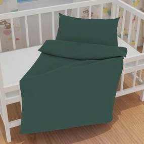Biante Detské saténové posteľné obliečky do postieľky ST-018 Tmavé lesné zelené Do postieľky 100x135 a 40x60 cm