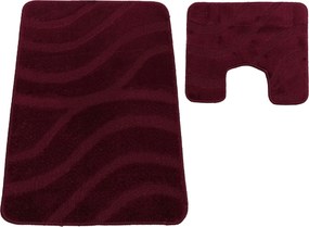 DY Kúpeľňová sada koberčekov s výrezom Symphony - bordová
