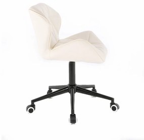 LuxuryForm DESIGN Stolička MILANO na čiernej podstave s kolieskami - krémová