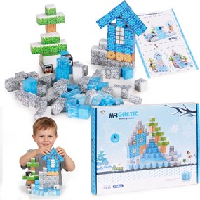 MULTISTORE Magnetická stavebnica 124 dielov – magnetické kocky pre deti 3+ (kreatívna)