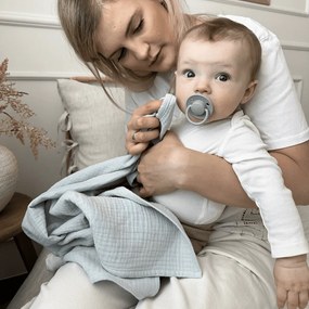 Mušelínová plienka z organickej bavlny modrá 70x70 cm