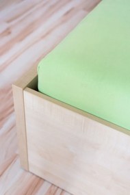 AMIDO-EXQUISIT Zelená plachta na posteľ Jersey Rozmer: 180 x 200 cm J40_074