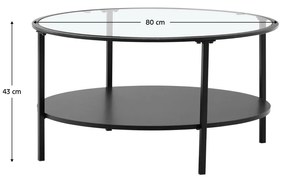 Kondela Konferenčný stolík, čierna/sklo/kov, PARLAN