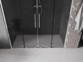 Mexen Velar Duo, posuvné sprchové dvere do otvoru 200 cm, 8mm šedé sklo, chrómová, 871-200-000-42-01