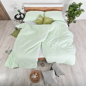 Obliečky damaškové zelené EMI: Predĺžený set jednolôžko obsahuje 1x 140x220 + 1x 70x90