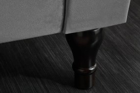 Trojmiestna pohovka PARIS Chesterfield 225 cm zamatova striebornosivá