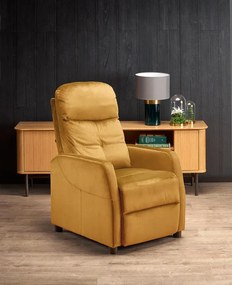 Relaxačné kreslo Fallon (horčicová). Vlastná spoľahlivá doprava až k Vám domov. 1039537
