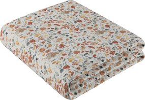 Prehoz na posteľ 220x260 cm farba produktu oranžová látka zapletaná, vzorované