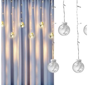 Polux LED Vianočný záves WISH BALLS 108xLED/8 funkcií 4,5 m teplá biela SA1863