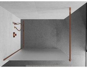 Mexen Kioto, sprchová zástena 140x200 cm, 8mm sklo s efektom námrazy, profil ružové zlato, 800-140-101-60-30