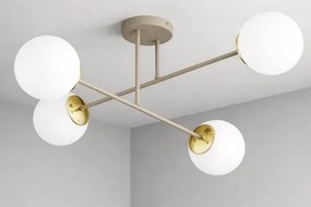 Brilagi - Prisadený luster MILO ECRU 4xE27/60W/230V béžová/zlatá