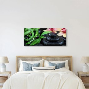 Obraz - Kamene a orchidey (120x50 cm)
