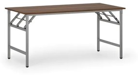 Konferenčný stôl FAST READY so striebornosivou podnožou, 1600 x 800 x 750 mm, orech