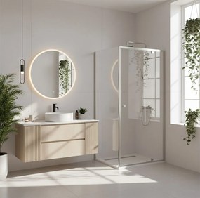 Sprchový kút REA PRIMO SWING 90/dvere x 80/zástena cm, chróm/transparent - bez vaničky